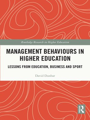 cover image of Management Behaviours in Higher Education